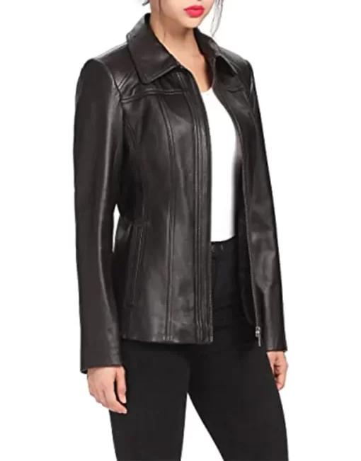 womens-shirt-collar-black-faux-leather-jacket