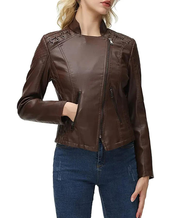 womens-string-quilted-shoulder-brown-faux-leather-jacket womens-string-quilted-shoulder-brown-faux-leather-jacket
