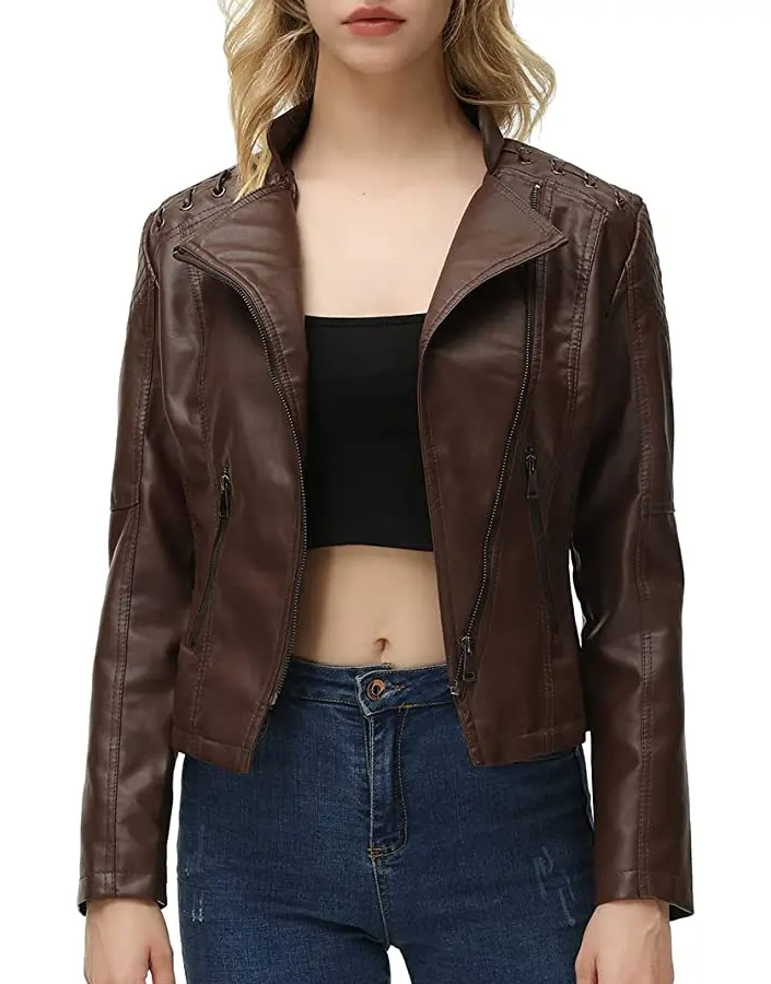 womens-string-quilted-shoulder-brown-faux-leather-jacket womens-string-quilted-shoulder-brown-faux-leather-jacket