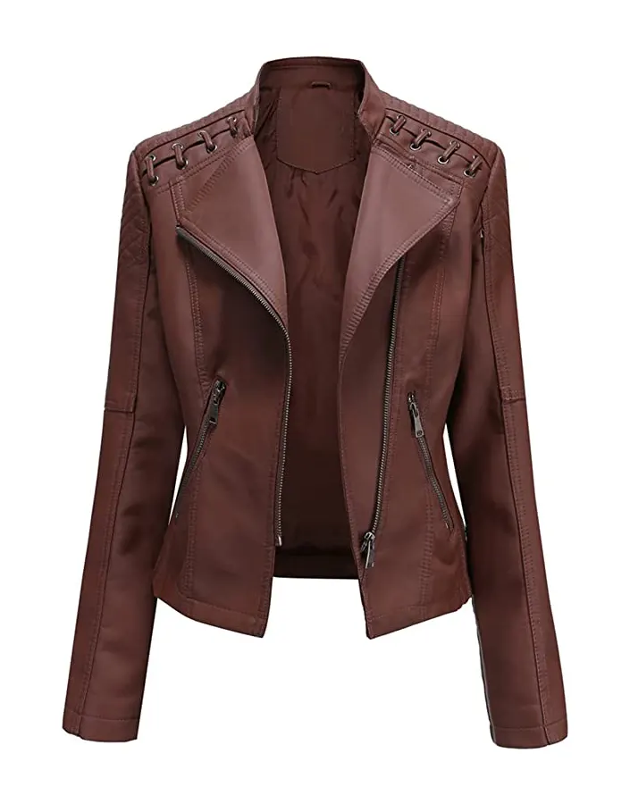 womens-string-quilted-shoulder-brown-faux-leather-jacket womens-string-quilted-shoulder-brown-faux-leather-jacket