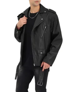mens-black-faux-leather-jacket