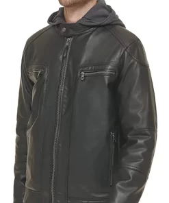 mens-black-faux-leather-moto-jacket-with-removable-hood