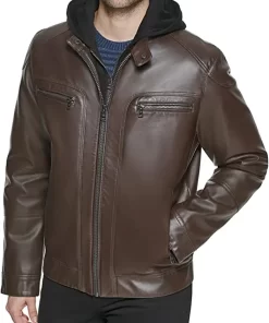 mens-brown-faux-leather-moto-jacket-with-removable-hood
