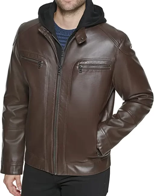 mens-brown-faux-leather-moto-jacket-with-removable-hood