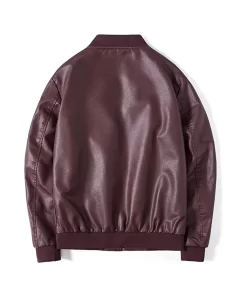 mens-burgundy-faux-leather-slim-fit-bomber-jacket