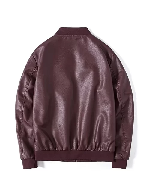mens-burgundy-faux-leather-slim-fit-bomber-jacket