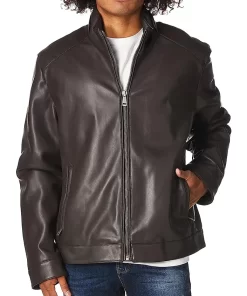 mens-casual-brown-faux-leather-jacket