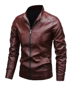mens-casual-slim-fit-maroon-faux-leather-jacket