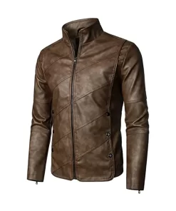 mens-fashionable-brown-faux-leather-jacket