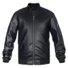 mens-simple-look-black-faux-leather-bomber-jacket
