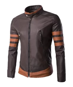 mens-slim-fit-brown-faux-leather-bomber-jacket