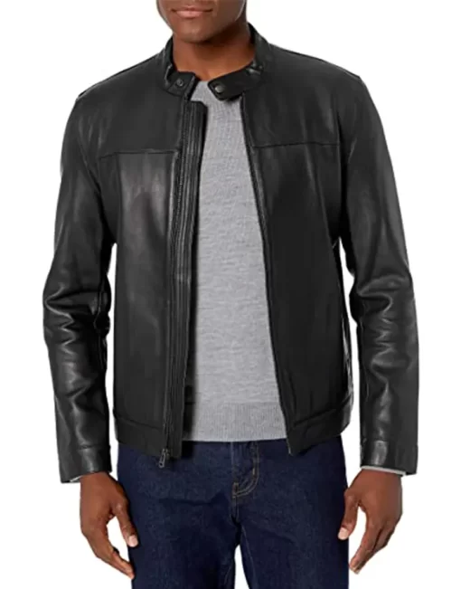 mens-snap-tab-collar-black-faux-leather-jacket