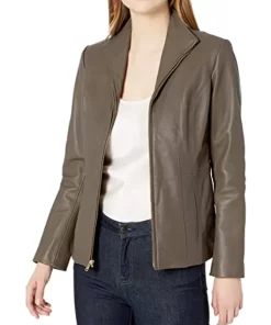 womens-ash-grey-faux-leather-wing-collared-jacket