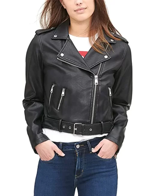 womens-belted-black-faux-leather-motorcycle-jacket