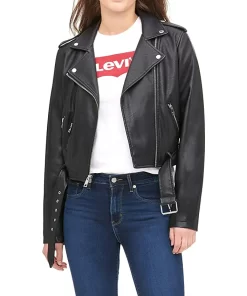 womens-belted-black-faux-leather-motorcycle-jacket