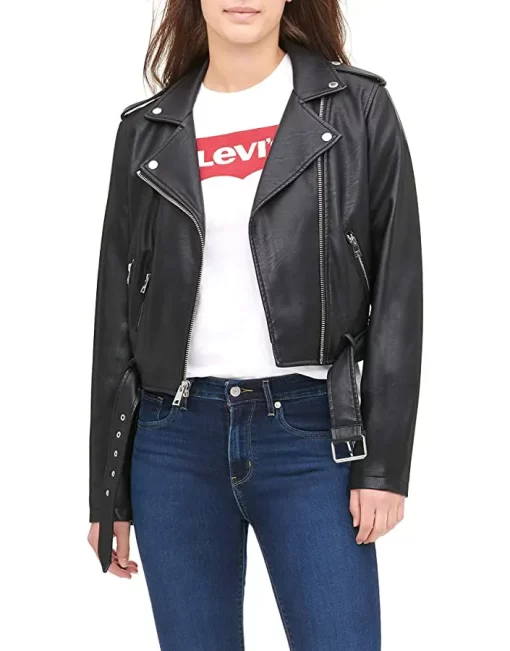 womens-belted-black-faux-leather-motorcycle-jacket