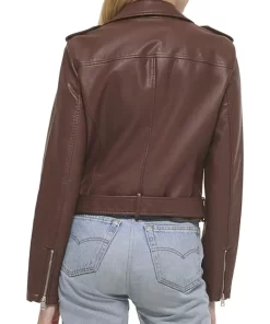 womens-belted-brown-faux-leather-motorcycle-jacket