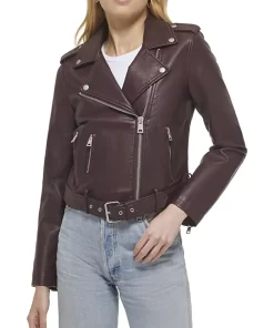 womens-belted-burgundy-faux-leather-motorcycle-jacket