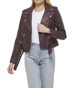 womens-belted-burgundy-faux-leather-motorcycle-jacket
