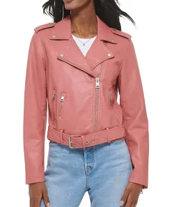 womens-belted-chocolate-pink-faux-leather-motorcycle-jacket