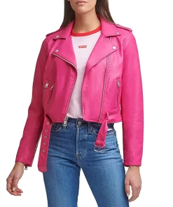 womens-belted-dark-pink-faux-leather-motorcycle-jacket