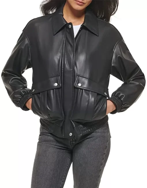 womens-black-faux-leather-dad-bomber-jacket