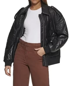 womens-black-faux-leather-diamond-quilt-bomber-jacket