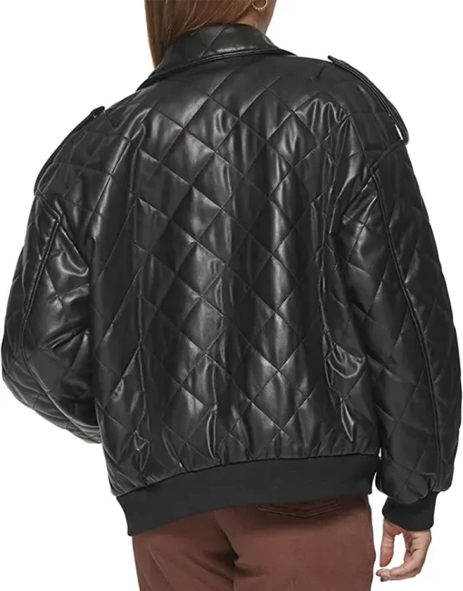 womens-black-faux-leather-diamond-quilt-bomber-jacket