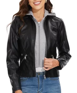 womens-black-faux-leather-hooded-motorcycle-jacket