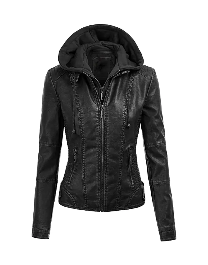 womens-black-faux-leather-motorcycle-jacket-with-removable-hood-1 womens-black-faux-leather-motorcycle-jacket-with-removable-hood