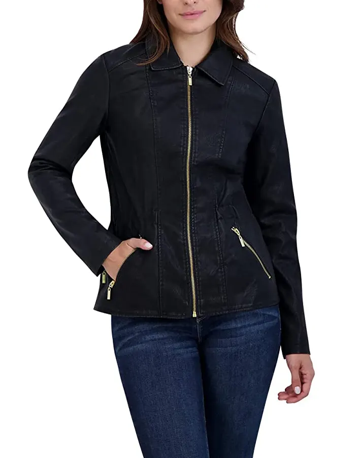 womens-black-faux-leather-shirt-collar-biker-jacket-1 womens-black-faux-leather-shirt-collar-biker-jacket