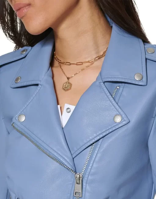 womens-blue-faux-leather-motorcycle-belted-jacket