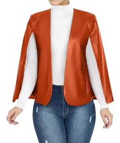 womens-brown-faux-leather-open-front-jacket