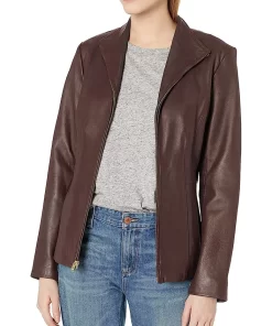 womens-brown-faux-leather-wing-collared-jacket