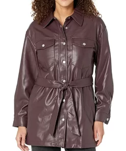 womens-burgundy-faux-leather-belted-shirt-jacket