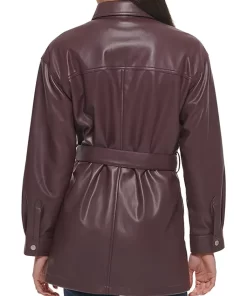 womens-burgundy-faux-leather-belted-shirt-jacket