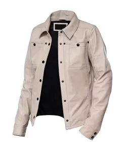 womens-button-front-shirt-collar-beige-faux-leather-jacket