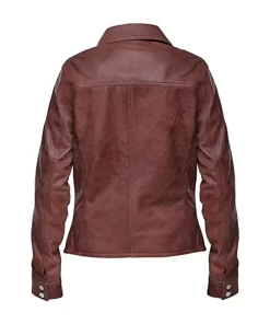 womens-button-front-shirt-collar-brown-faux-leather-jacket