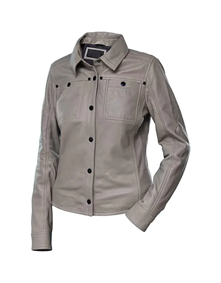 womens-button-front-shirt-collar-grey-faux-leather-jacket-1 womens-button-front-shirt-collar-grey-faux-leather-jacket