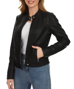 womens-casual-snap-button-collar-black-faux-leather-jacket