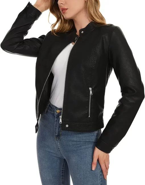 womens-casual-snap-button-collar-black-faux-leather-jacket