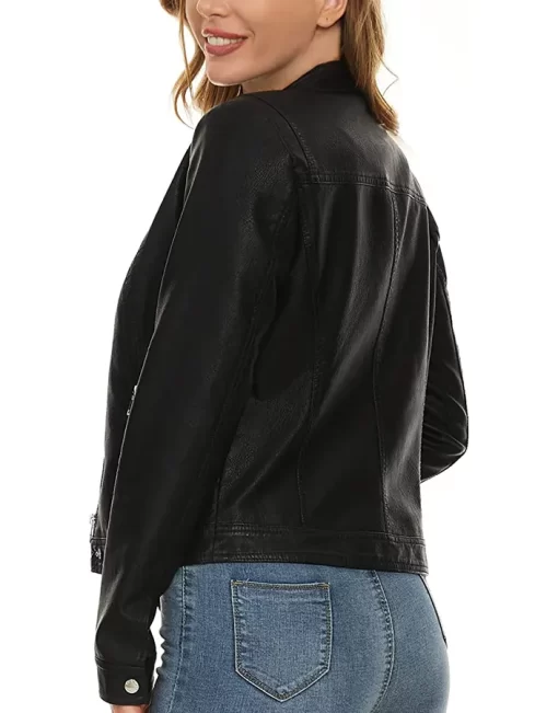womens-casual-snap-button-collar-black-faux-leather-jacket