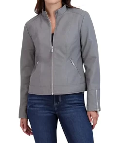 womens-casual-zipper-pockets-grey-faux-leather-jacket