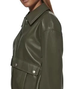 womens-green-faux-leather-dad-bomber-jacket