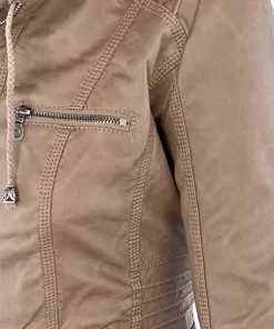 womens-khaki-faux-leather-motorcycle-jacket-with-removable-hood
