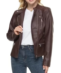 womens-lapel-collar-coffee-brown-faux-leather-jacket