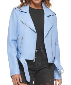 womens-light-blue-faux-leather-belted-motorcycle-jacket