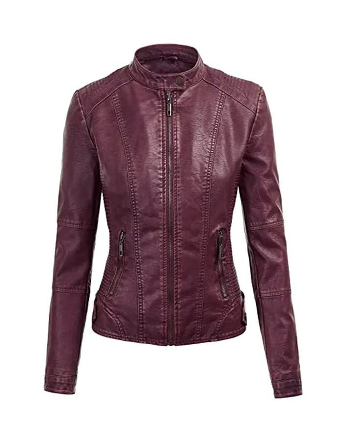 womens-maroon-faux-leather-motorcycle-jacket-with-hood-2 womens-maroon-faux-leather-motorcycle-jacket-with-hood