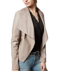 womens-open-front-khaki-faux-leather-jacket