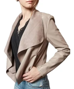 womens-open-front-khaki-faux-leather-jacket